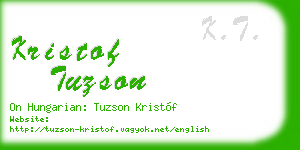 kristof tuzson business card