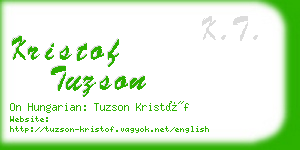 kristof tuzson business card
